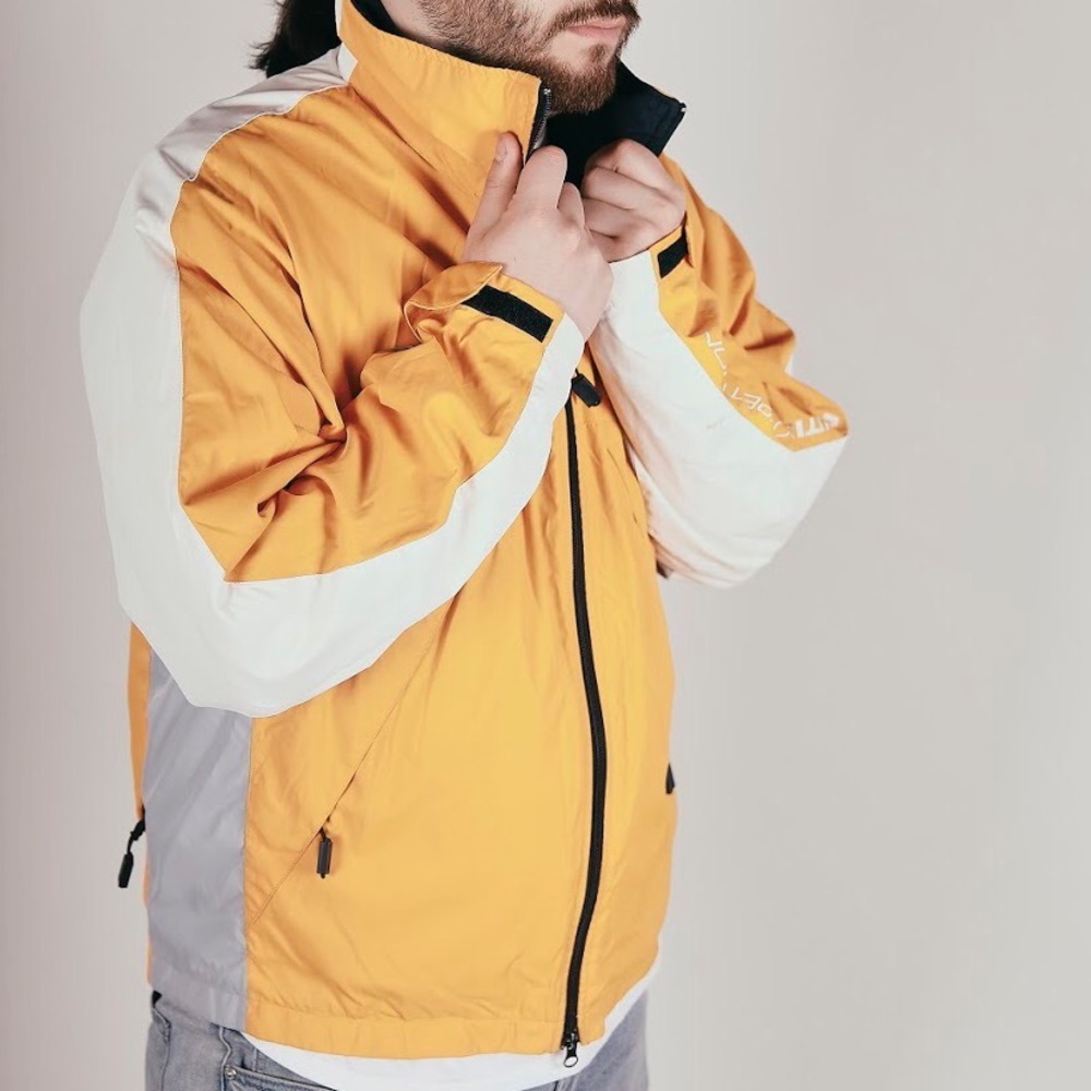 yellow nautical windbreaker